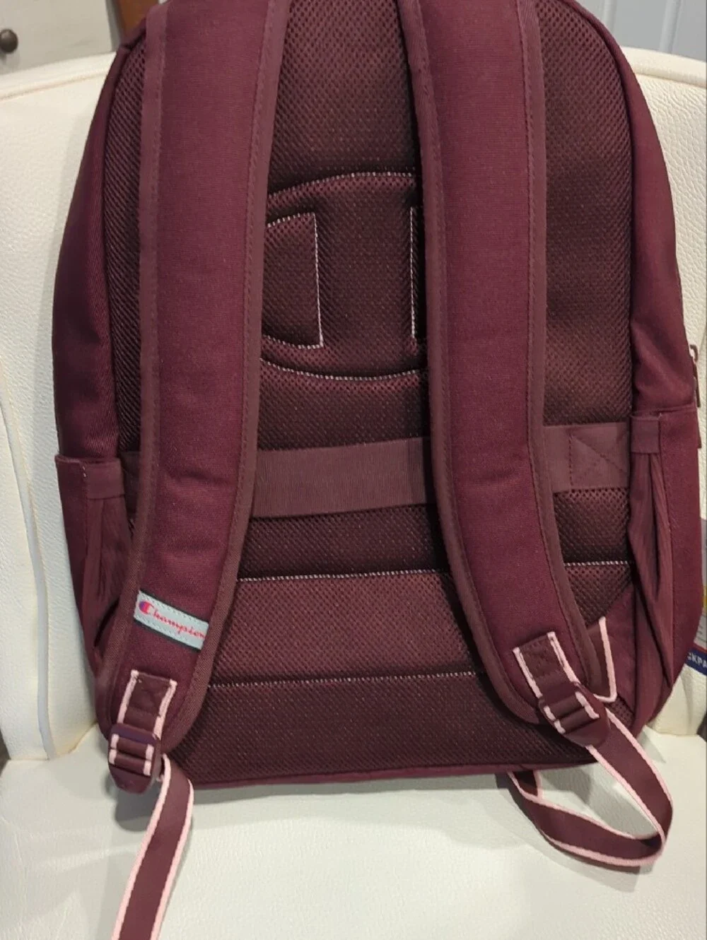 Champion Maroon Backpack with White Logo